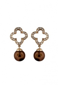 Effy Jewlery 14K Rose Gold Diamond and Pearl Earrings, .16 TCW