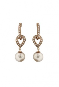 Effy Jewlery 14K Rose Gold Diamond and Pearl Earrings, .15 TCW