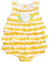 First Impressions Infant Girls Yellow & White Striped Sunsuit, 0-3M