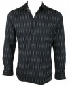 Alfani Mens Slim Fit Printed Button Front Cotton Shirt