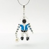 DaisyJewel Limited Edition Treasure Finding Pearl Diver Pendant Necklace: This Cute Silver Adventurer Has Detailed Blue and Black Enamel Work and a Dangling Pearl. The Pendant Which Is 1.25 with Has a .5 In. Bail Hangs From an 18in .925 Stamped Snake Chai