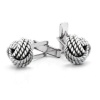 Bling Men Sterling Silver Cable Twist Love Knot Hinged Back Cufflinks