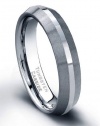 CleverEve Tungsten Carbide Ring 5 mm Stone Finish Polished Center Size 8.5