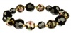 Cloisonné and Faceted Glass Bead Bracelet 7.5