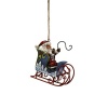 Jim Shore Heartwood Creek Santa in Sleigh with Whip Hanging Ornament, 3 Inches