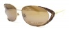 Carmen Marc Valvo Sunglass Gold Modified Rimless Metal, Gradient Lens, Celeste