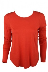 Vince Womens Long Sleeve Scoop Neck Top