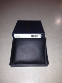 Polo Ralph Lauren Black Leather Men Bifold Wallet & Credit Card Holder MSP $120