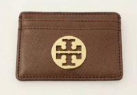 Tory Burch Robinson Saffiano Slim Business Card Case Chocolate