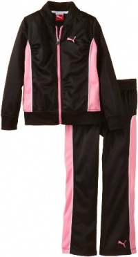 Puma - Kids Girls 2-6X Little Tricot Track Jacket And Pant Set, Black, 6