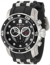 Invicta Men's 6977 Pro Diver Collection Chronograph Black Dial Black Polyurethane Watch