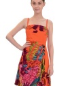 Nanette Lepore Women's Tropical Heat Floral Dress Orange Soda 8