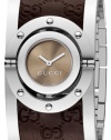 Gucci Women's YA112433 Twirl Medium Brown Guccissima Leather Bangle Watch