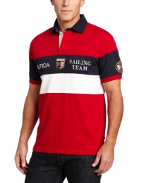 Nautica Men's Harbor Cup Chest Striped Polo