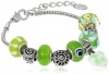 Charmed Feelings Murano Style Glass Beads and Charm Bracelet, 7.5 + 1 Extender