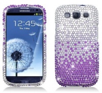 Aimo Wireless SAMI9300PCDI174 Bling Brilliance Premium Grade Diamond Case for Samsung Galaxy S3 i9300 - Retail Packaging - Purple Waterfall