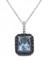 Effy Jewlery 14K White Gold Blue Topaz & Sapphire Pendant, 3.35 TCW