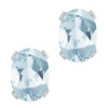 1.44 Ct Oval Shape Sky Blue Aquamarine Sterling Silver Stud Earrings