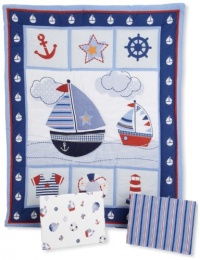 Bedtime Originals Sail Away 3 Piece Bedding Set, Blue