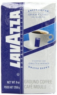 Lavazza Gran Filtro Ground Coffee, 8-Ounce (Pack of 5)