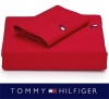 Tommy Hilfiger Sheet Set, Twin, Cardinal Red