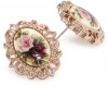 1928 Jewelry Victorian Revival Golden Rose Stud Earrings