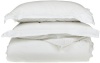 Egyptian Cotton 300 Thread Count Twin Duvet Cover Set Solid, White