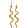 100% Nickel Free Snake Earrings Studded with Swarovski Stones, Made in USA!, in Gold with Matte Finish