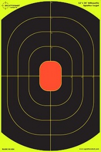 50 Pack - 12x18 Silhouette Splatter Target - Instantly See Your Shots Burst Bright Florescent Yellow Upon Impact!