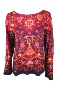 Charter Club Womens Floral Print Long Sleeve Top