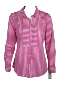 Charter Club Womens Collared Button Down Striped Top