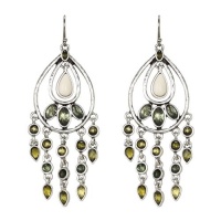 Lucky Brand Beachwood Canyon Green Oblong Chandelier Earrings