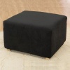 Sure Fit Stretch Pique Ottoman Slipcover, 1-Piece, Black