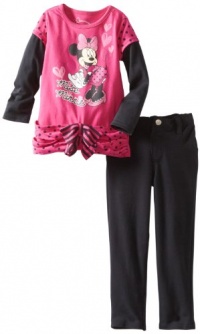 Disney Girls 2-6X Toddler 2 Piece Miss Minnie Skinny Pant Set