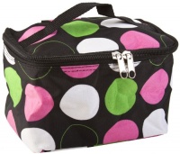 Cute! Cosmetic Makeup Bag Case Retro Polkadots Green Pink Small Polka Dot