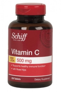 Schiff Vitamin C 500 Mg with Rose Hips, 250-Count