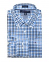 Tommy Hilfiger Men Custom Fit Long Sleeve Checkered Logo Shirt