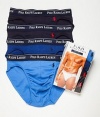 Polo Ralph Lauren Slim Fit Cotton Brief 4-Pack, M, Blue Assorted