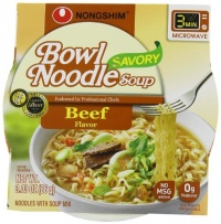 Nongshim Savory Beef Noodle Bowl, 3.03 Ounce (Pack of 12)