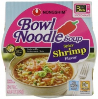 Nongshim Spicy Shrimp Noodle Bowl, 3.03 Ounce (Pack of 12)