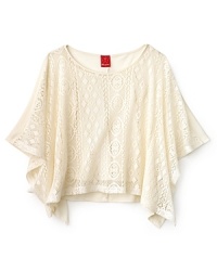 Ella Moss Girls' tres chic tunic is rendered in a lovely tonal crochet pattern allover, with a tonal camisole underlayer.