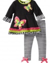 Rare Editions Girls Black Stripe Butterfly Pant Set 6 (F772863)