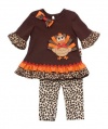 Rare Editions Girls Leopard Print Turkey Dress & Legging 6X (F776753)