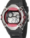 Armitron Women's 457008PNK Silver-Tone and Pink Chronograph Digital Sport Watch