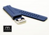 NAVY BLUE 24mm Double Tang Modena Italian Rubber Dive Watch Band for Luminox, etc.