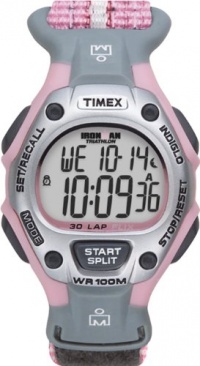 Timex Women's T5H471 Ironman Traditional 30-Lap Pink Fast Wrap Velcro Strap Watch