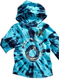 Flapdoodles Boys Hooded Peace Sign Tie Dyed Long Sleeve Tee Shirt 2t-7 (2t)