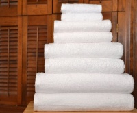 Arsenal 8 Pieces Luxury 100 Percent Turkish Cotton Hotel/Spa/Gym Collection Towel Set (Bright White)