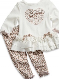 GUESS Kids Girls Baby Skimp & Leggings Set, OFF WHITE (0/3M)