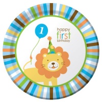 Creative Converting Sweet at One Boys Round Dinner Plates, 8 Per Package